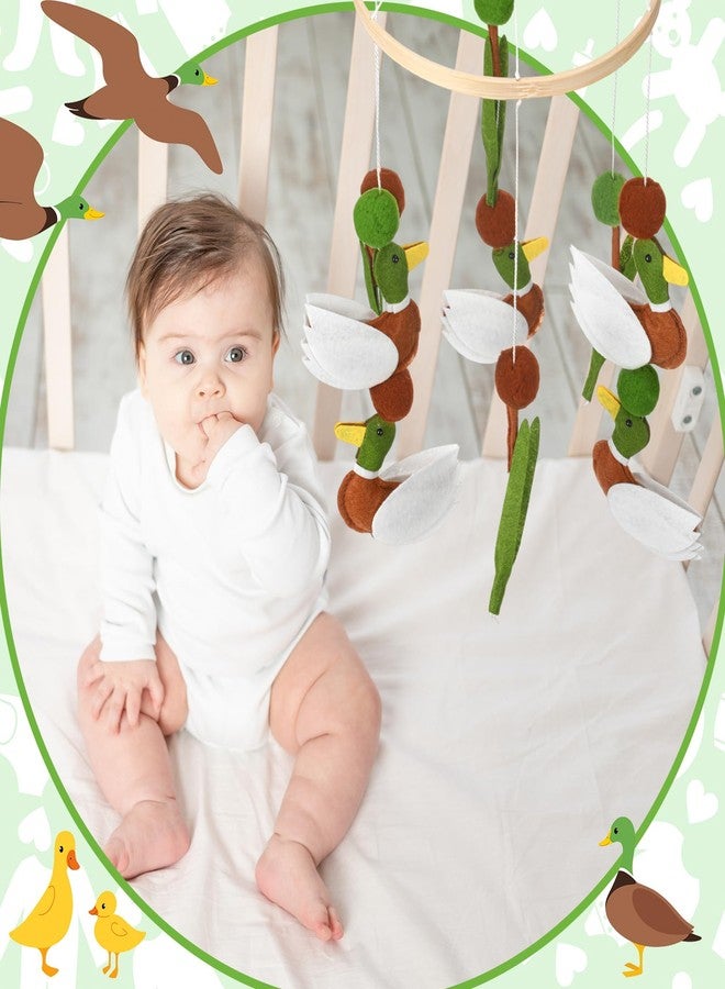 Sonwyoung Mallard Duck Baby Mobile for Crib Nursery Felt Wooden Wild Mallard Duck Hanging Decor for Infant Mobile Crib Newborn Gift for Boys Girls Stuff Neutral - Image 4